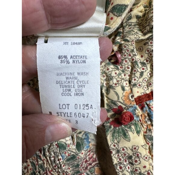 1970s boho dress with tiered skirt and shirred bodice by Jody T of California Si - Picture 9 of 9